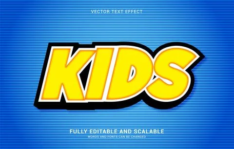 Editable text effect, Kids style Stock Illustration
