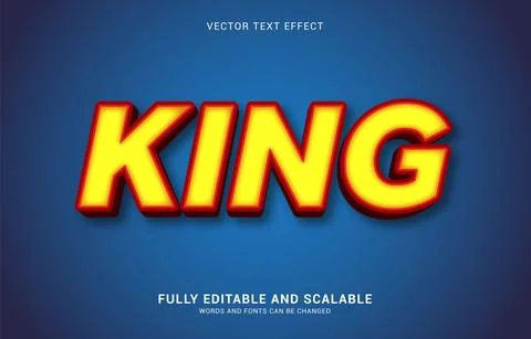 Editable text effect, King style Stock Illustration