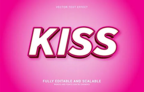 Editable text effect, Kiss style Stock Illustration