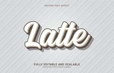 Editable text effect, Latte style Stock Illustration