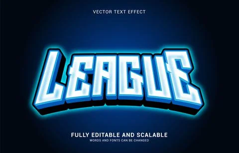 Editable text effect, League style Stock Illustration