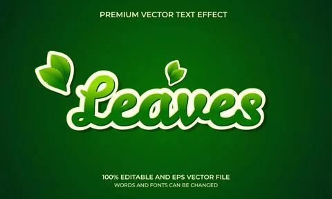 Editable text effect - Leaves Stock Illustration