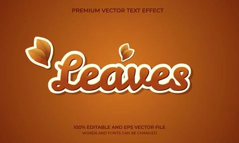 Editable text effect - Leaves Illustrazione stock