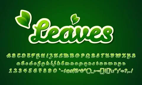 Editable text effect - Leaves Stock Illustration