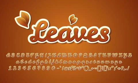 Editable text effect - Leaves Stock Illustration