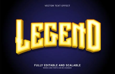 Editable text effect, Legend style Stock Illustration