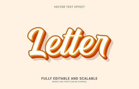 Editable text effect, Letter style Stock Illustration