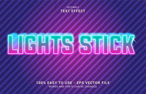 Editable text effect, Light Stick style Stock Illustration