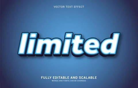 Editable text effect, limited style Stock Illustration