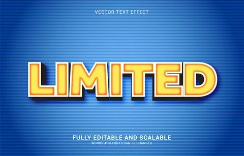 Editable text effect, Limited style Stock Illustration