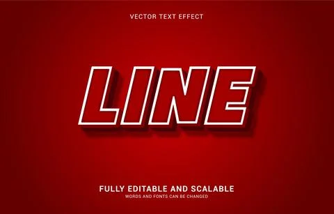 Editable text effect, Line style Stock Illustration