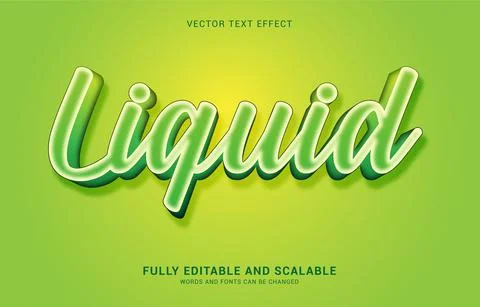 Editable text effect, Liquid style Stock Illustration