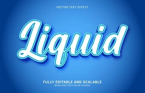 Editable text effect, Liquid style Illustrazione stock