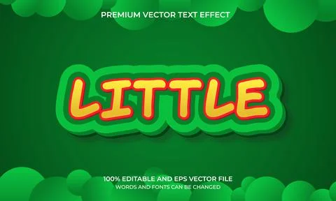 Editable text effect - little style Stock Illustration