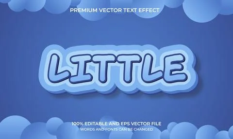 Editable text effect - little style Stock Illustration