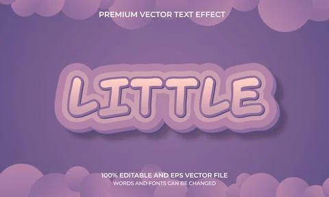 Editable text effect - little style Stock Illustration