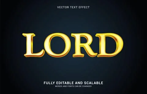 Editable text effect, Lord style Stock Illustration