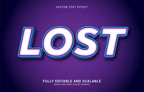 Editable text effect, Lost style Stock Illustration