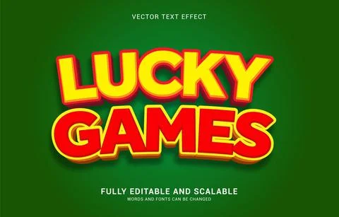 Editable text effect, Lucky Games style Stock Illustration