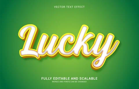 Editable text effect, Lucky style Stock Illustration