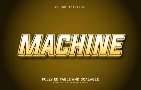 Editable text effect, Machine style Stock Illustration