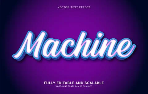 Editable text effect, Machine style Stock Illustration