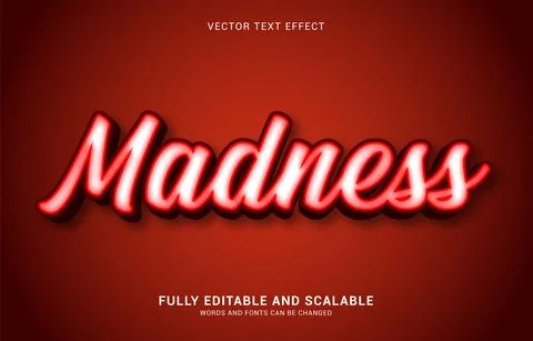 Editable text effect, Madness style Stock Illustration