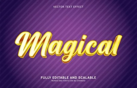 Editable text effect, Magical style Stock Illustration