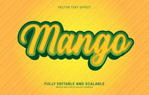 Editable text effect, Mango style Stock Illustration