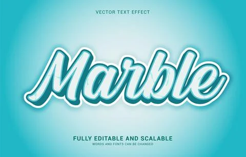 Editable text effect, Marble style Stock Illustration