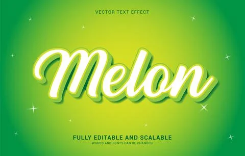 Editable text effect, Melon style Stock Illustration