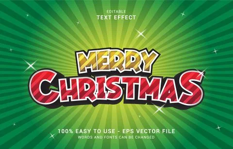 Editable text effect, Merry Christmas style Stock Illustration