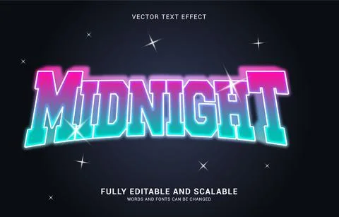 Editable text effect, Midnight style Stock Illustration