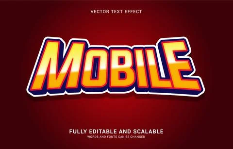 Editable text effect, Mobile style Stock Illustration