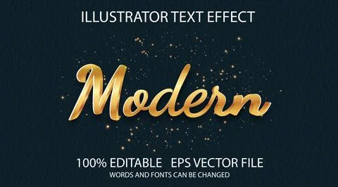 Editable text effect in modern style Illustrazione stock