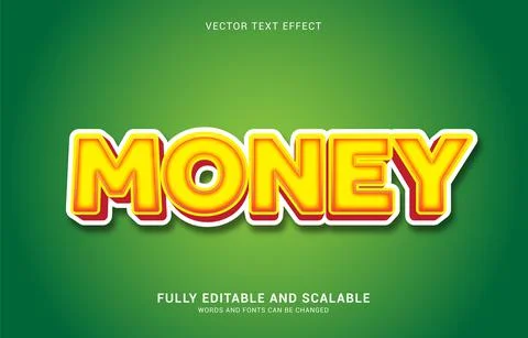Editable text effect, Money style Stock Illustration