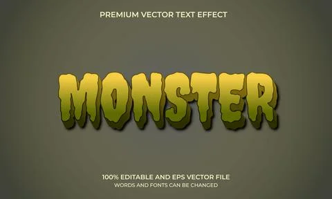 Editable text effect - Monster Illustrazione stock