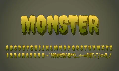 Editable text effect - Monster Stock Illustration