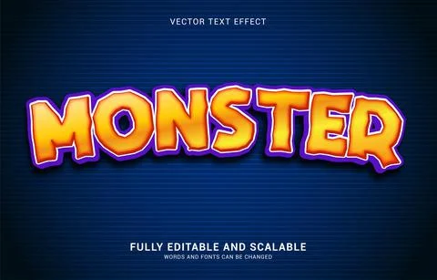 Editable text effect, Monster style Stock Illustration