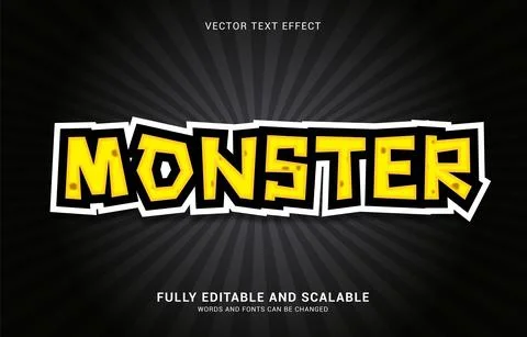 Editable text effect, Monster style Stock Illustration