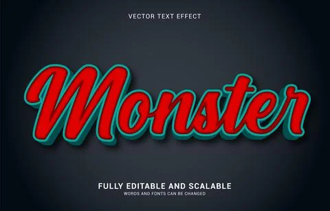 Editable text effect, Monster style Stock Illustration