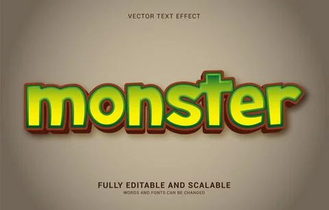 Editable text effect, Monster style Stock Illustration