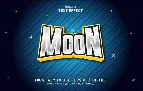 Editable text effect, Moon style Stock Illustration