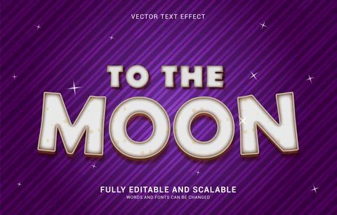 Editable text effect, to the Moon style Stock Illustration