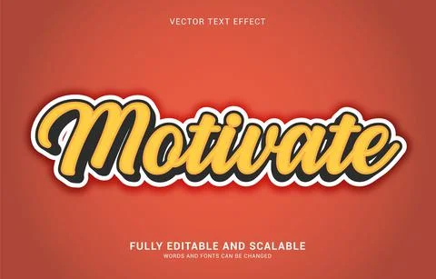 Editable text effect, Motivate style Stock Illustration