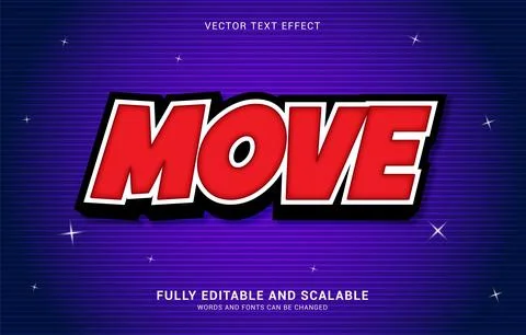 Editable text effect, Move style Stock Illustration