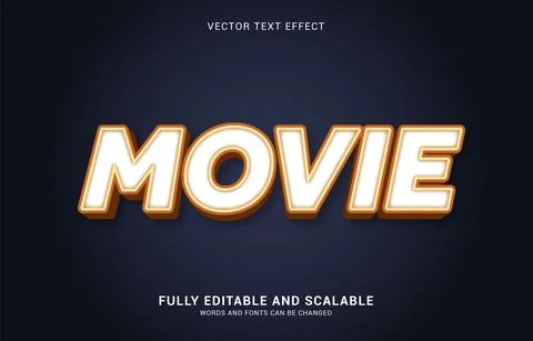 Editable text effect, Movie style Stock Illustration