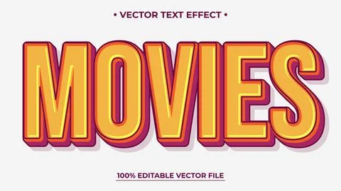 Editable text effect Movies 3d Cartoon template style premium vector 스톡 일러스트