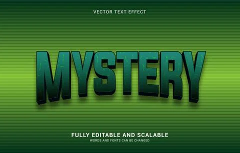 Editable text effect, Mystery style Stock Illustration