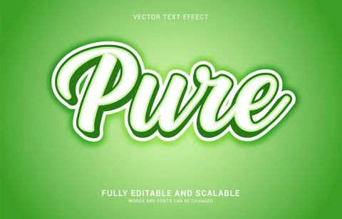 Editable text effect, Natural Pure style Stock Illustration
